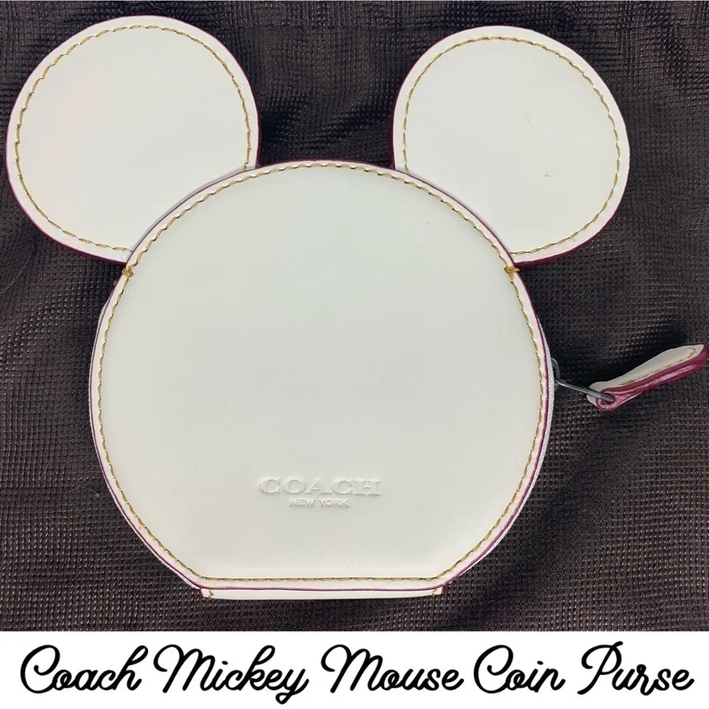 Coach Mickey Mouse Glovetanned Leather Coin Purse